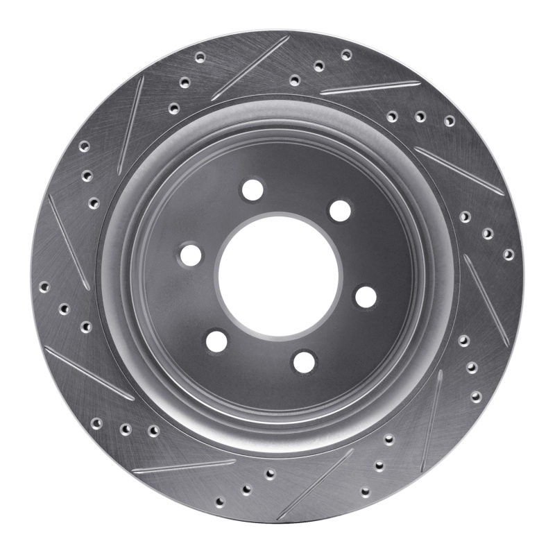 Ford F-150 Brake Rotor (1) - Rear Right - R1 Concepts - Drilled & Slotted - Silver - `12-`20